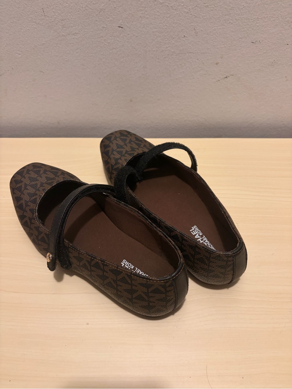 Michael Kors Brown MK Logo Mary Jane Flats